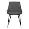 Armen Living Mia Contemporary Dining Chair in Charcoal Fabric with Black Powder Coated Metal Legs LCMICHCH - alternate 3